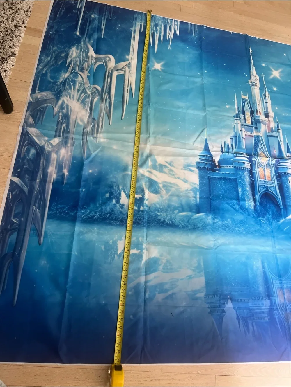 Blue Frozen Castle Party Backdrop - Ice Palace Scene